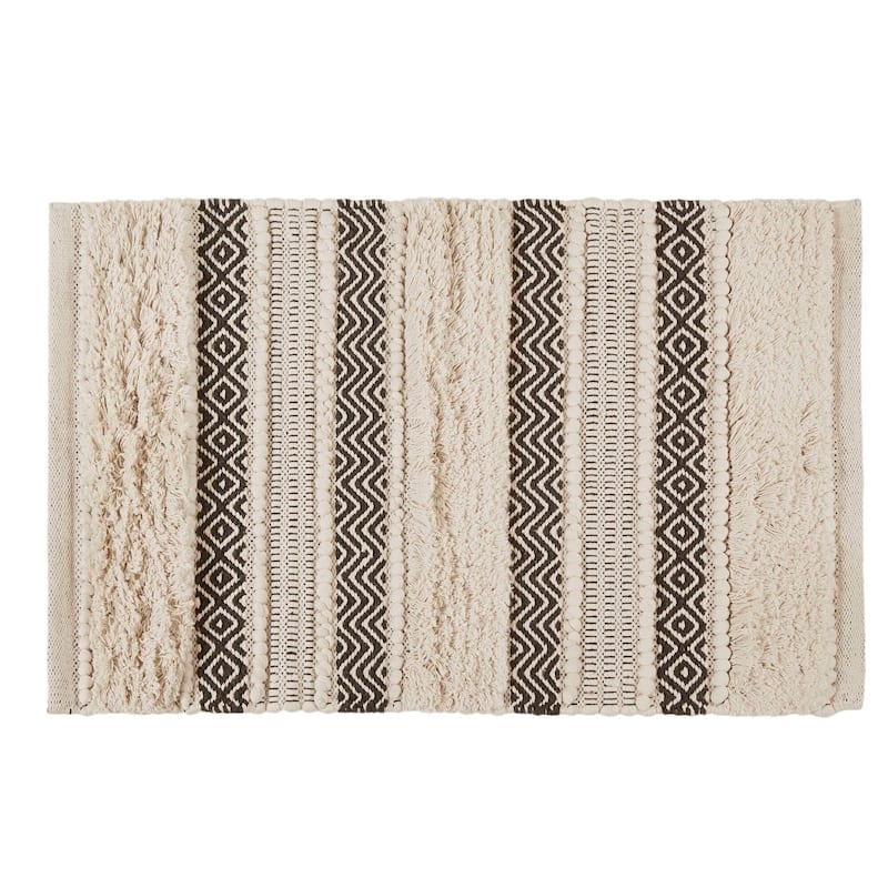 INK+IVY Asher Woven Texture Stripe Bath Rug