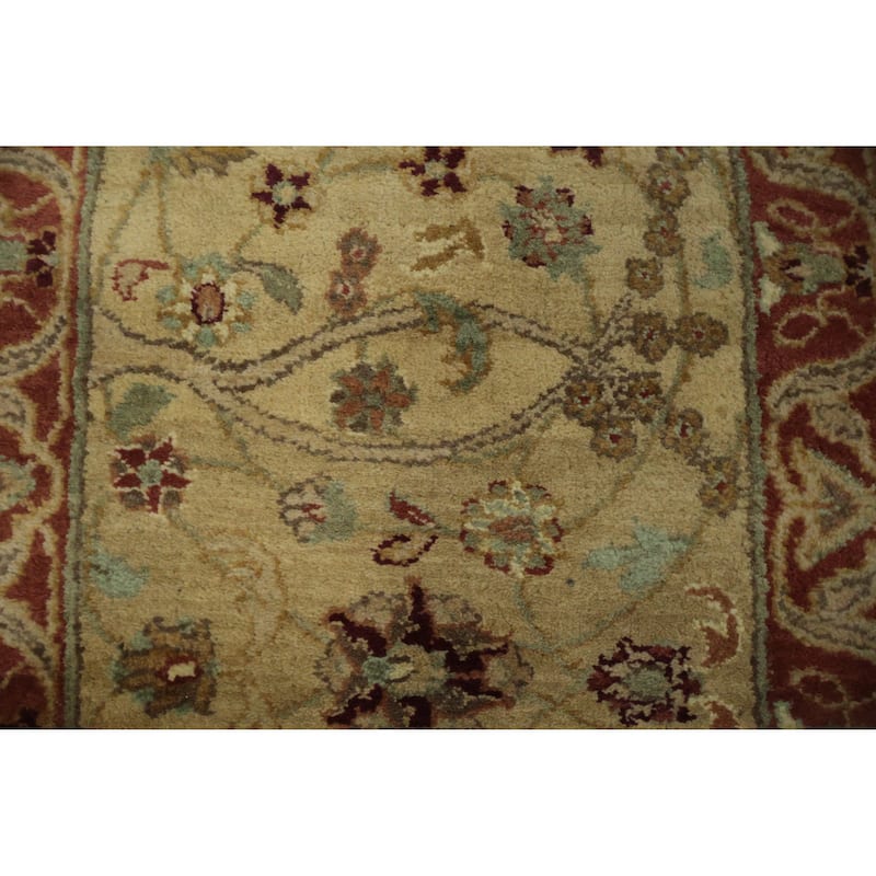 Hand Knotted Oriental 100% Wool Carpet Traditional Floral Red Agra Area Rug - 12' 0'' X 9' 1''