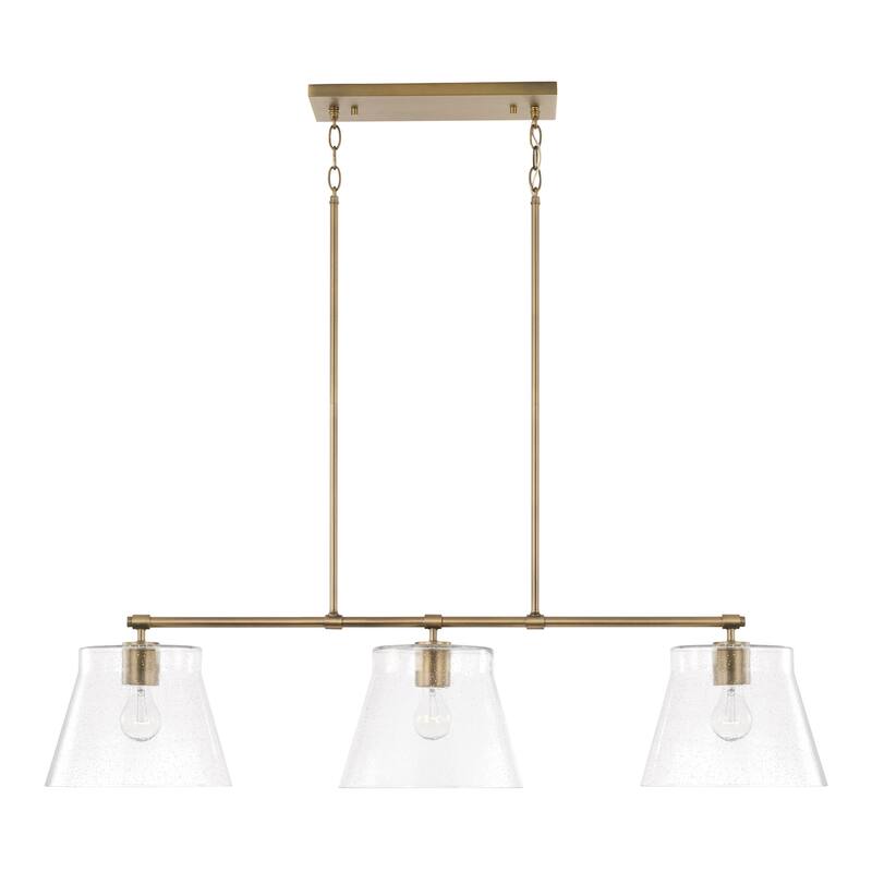 Baker 3-light Island Fixture/ Linear Chandelier - Aged Brass