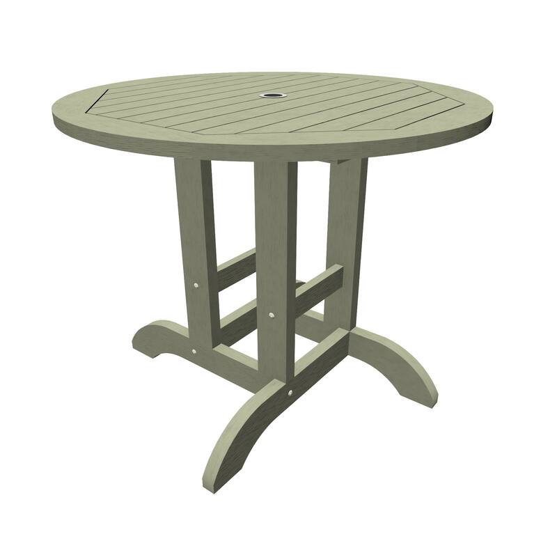 HIGHWOOD 36" Round Dining Height Outdoor Table - Eucalyptus