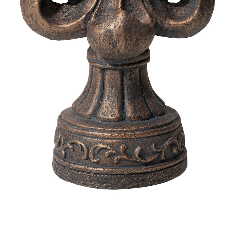 MgO Bronze French Holiness Fleur De Lis LYS Garden Statue Coastal Sculpture by Glitzhome