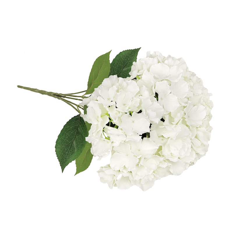 Set of 2 Cream White Artificial Hydrangea Flower Stem Bush Bouquet 19in - 19" L x 12" W x 12" DP