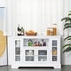 preview thumbnail 10 of 15, HOMCOM Modern Kitchen Sideboard Buffet Server Cabinet with Glass Doors/TV Stand Console Table for Living Room, Grey