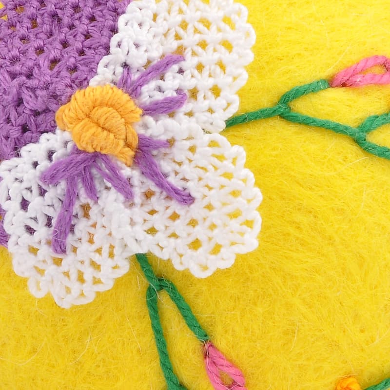 Novica Handmade Sunshine Fruit Embroidered Wool Ornament