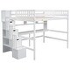 preview thumbnail 7 of 16, Full Loft Bed with Built-in Desk & Storage Staircase and Space-Saving Study & Sleep Solution (250lb Capacity)