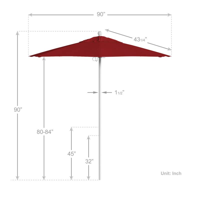 California Umbrella 7.5' Venture Series Patio Umbrella, White Aluminum Pole Fiberglass Ribs Push Lift, Pacifica Pacific Blue