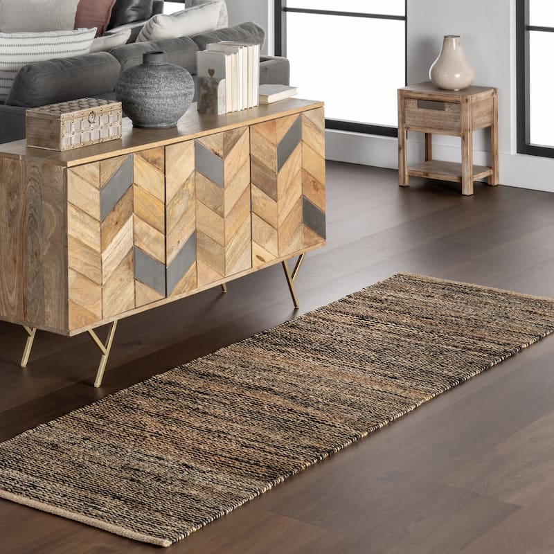 Home Conservatory Striped Handwoven Jute Area Rug