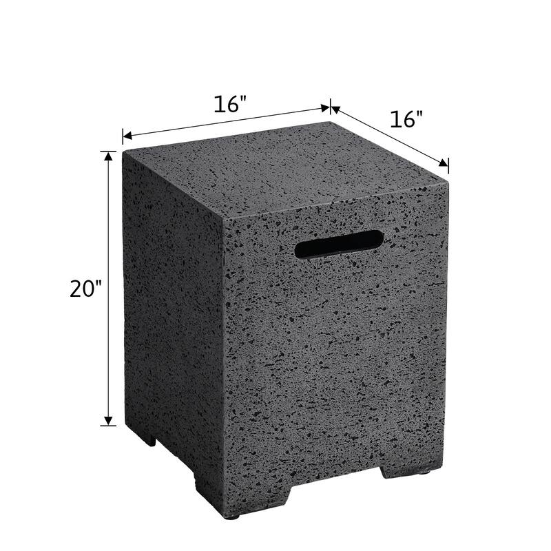 COSIEST Concrete Outdoor Propane Tank Cover Table