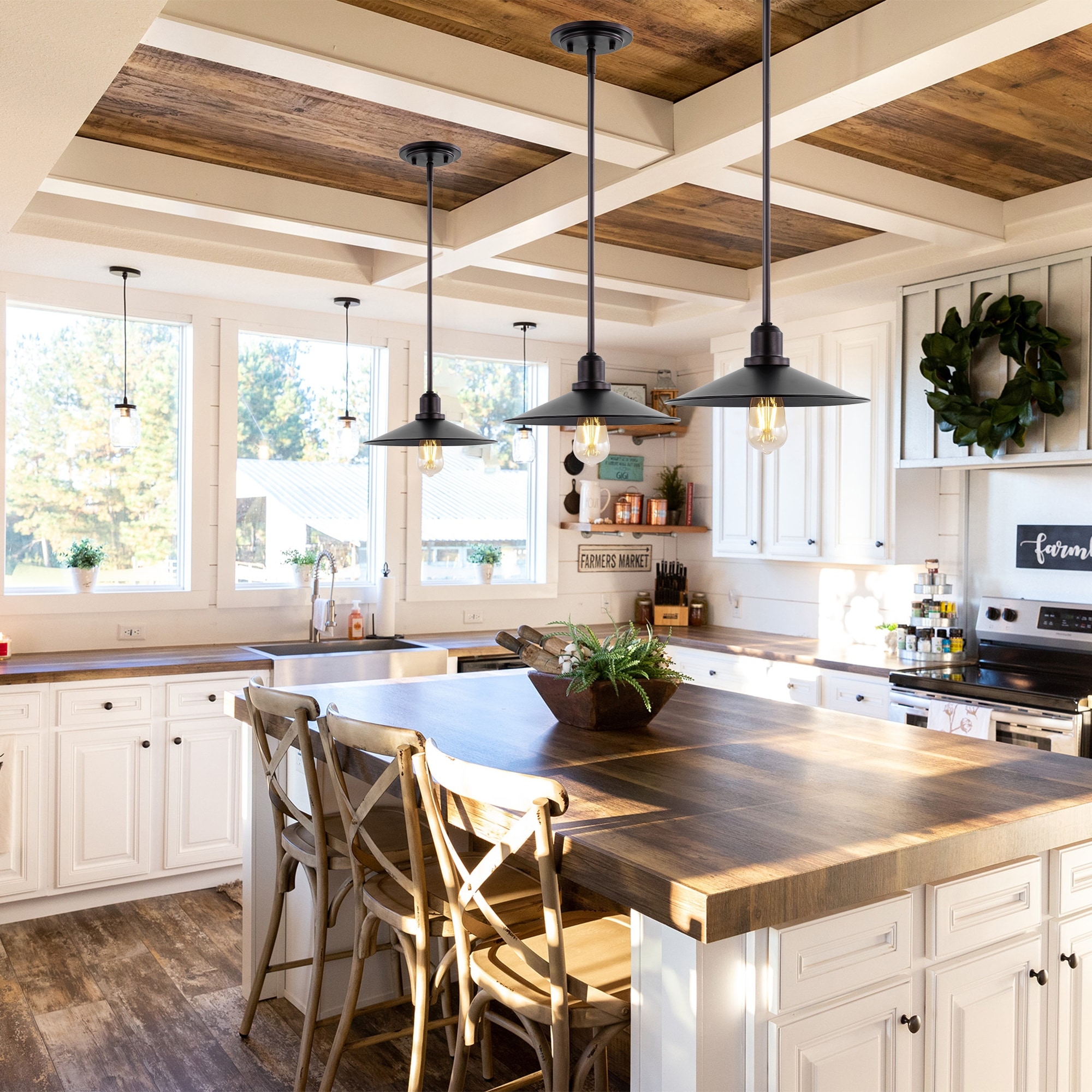 Bohemian Farmhouse Iron LED Pendant Light 10.5 Inch Victoria-image