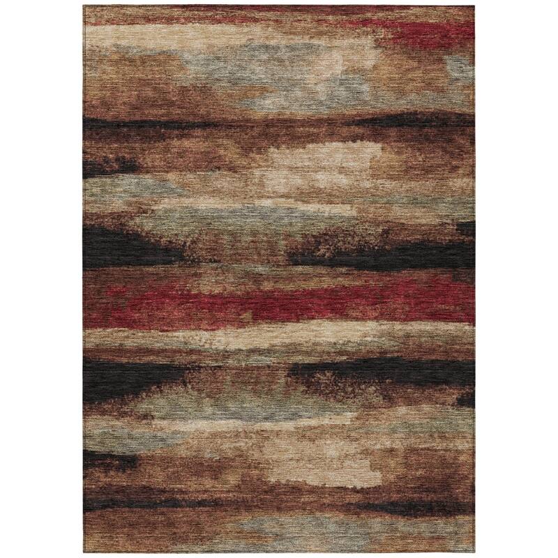 HomeRoots Abstract Transitional Rectangle Outdoor Rug