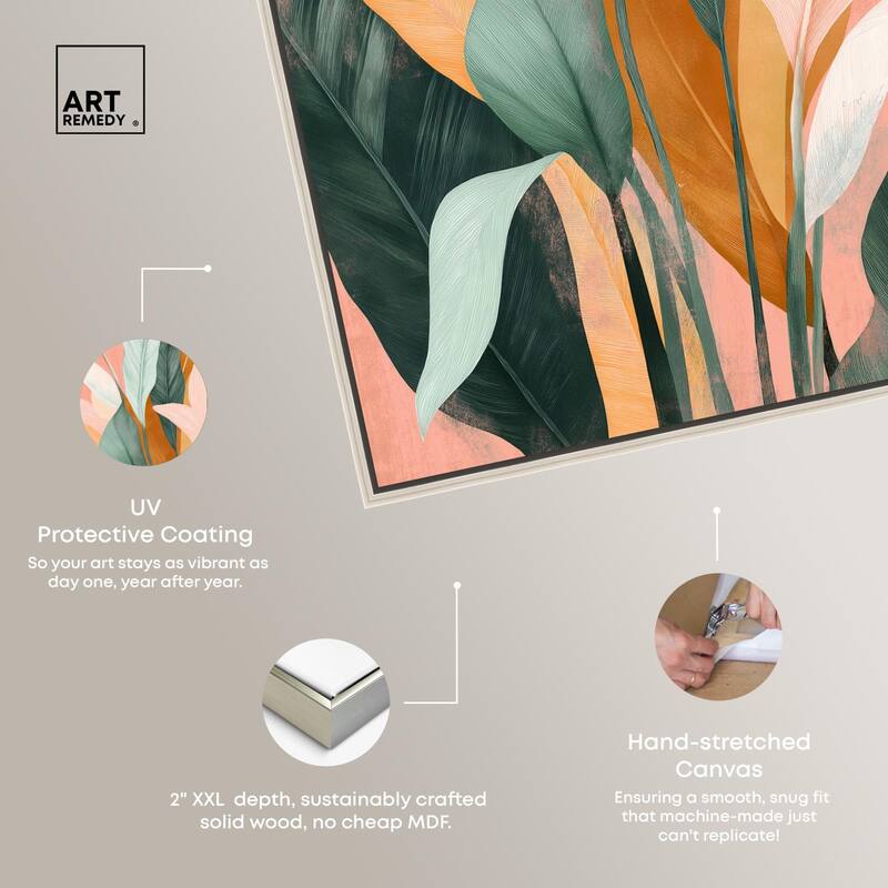 Peach and Palm Canvas by Art Remedy