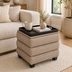 preview thumbnail 16 of 30, Aria Home Tessa Storage Ottoman Cube with Tray Top Seat Bench