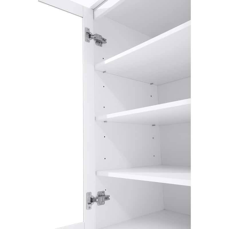 Fresco 16-28 Inch Bath Storage Glass Cabinet