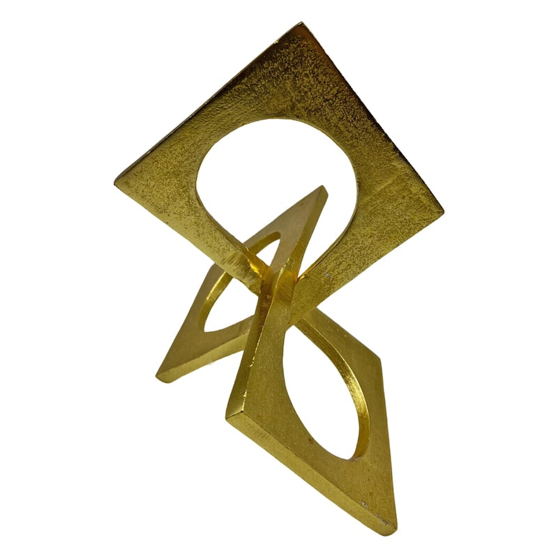 Decorative Handmade Aluminum 8.5 inch Square Sculpture - 6 x 7 x 8.5 in