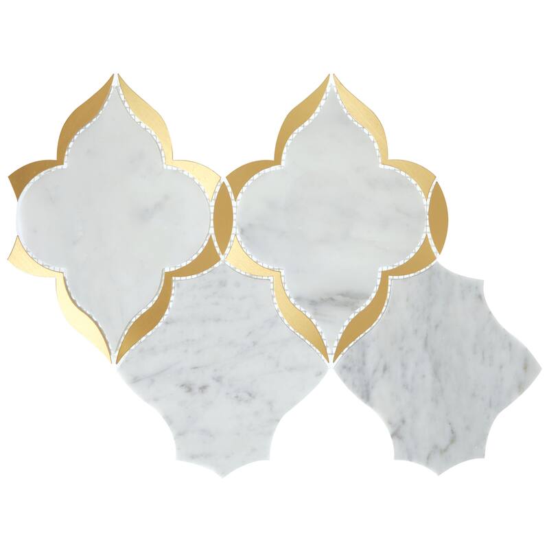 Daltile Lavaliere Natural Stone Kapali Mosaic (10 Pc per Carton) (8.40 Sqft per Carton) - Carrara White - 13 x 13