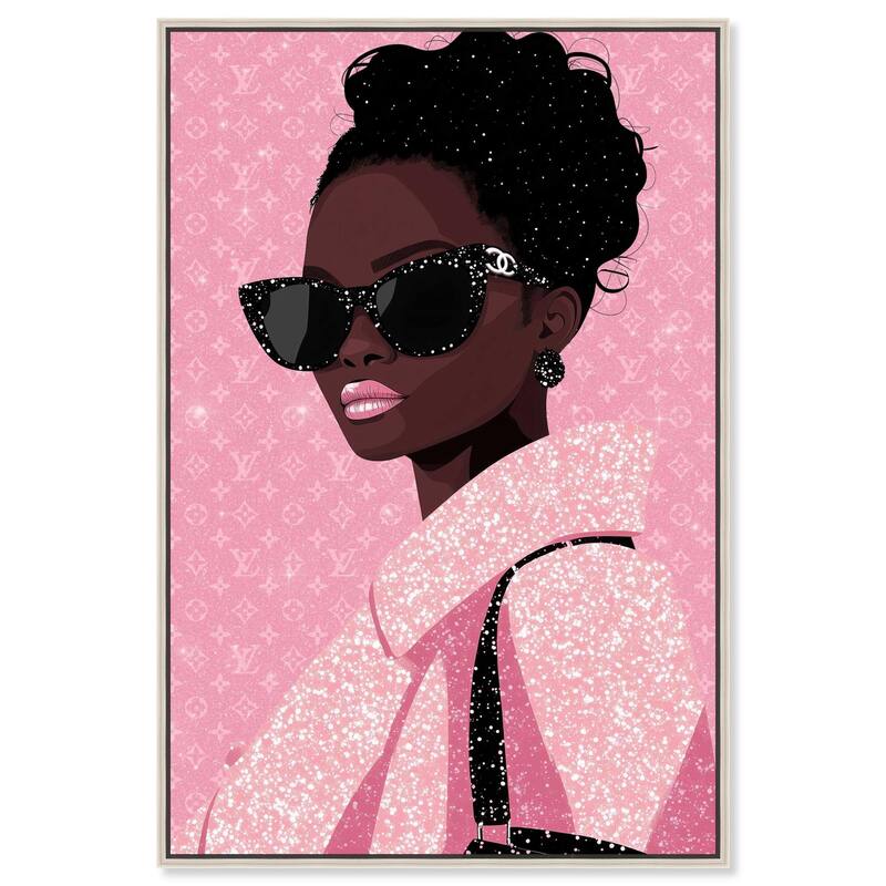 Pink Luxury Woman Canvas by Art Remedy - Silver - 30" x 45"