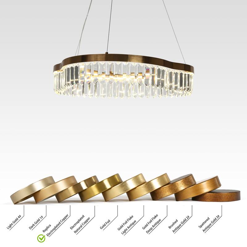 Modern Gold LED Crystal Drum Chandelier for Dining Living Room
