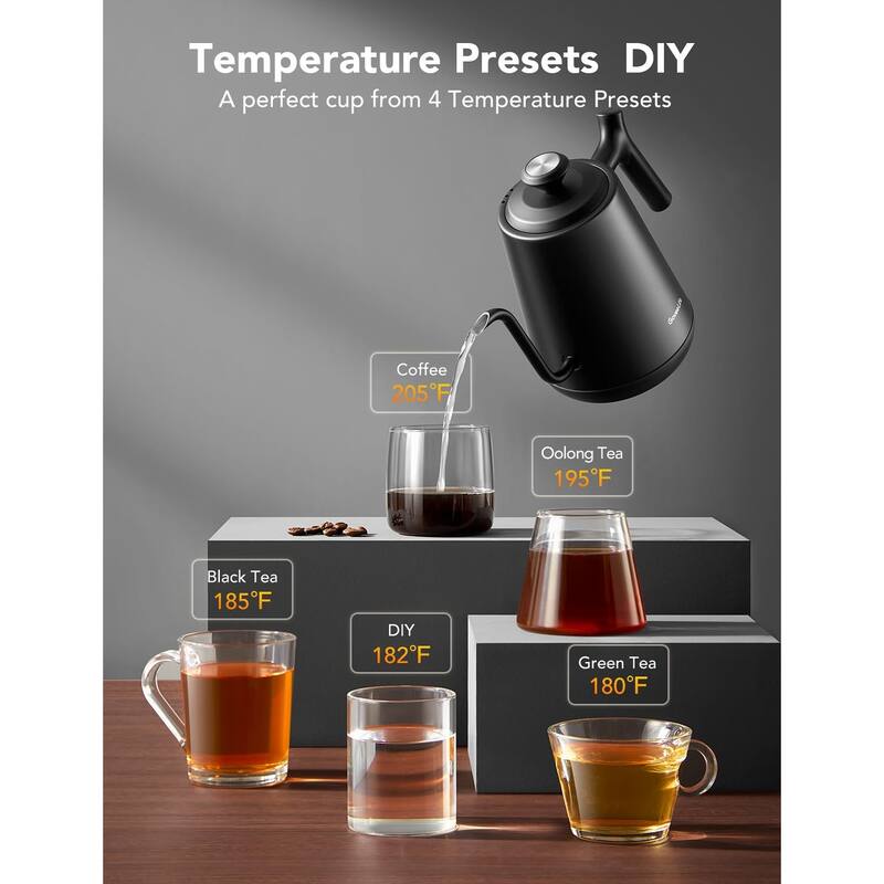 Smart WiFi Electric Kettle with LED Display, Variable Temperature