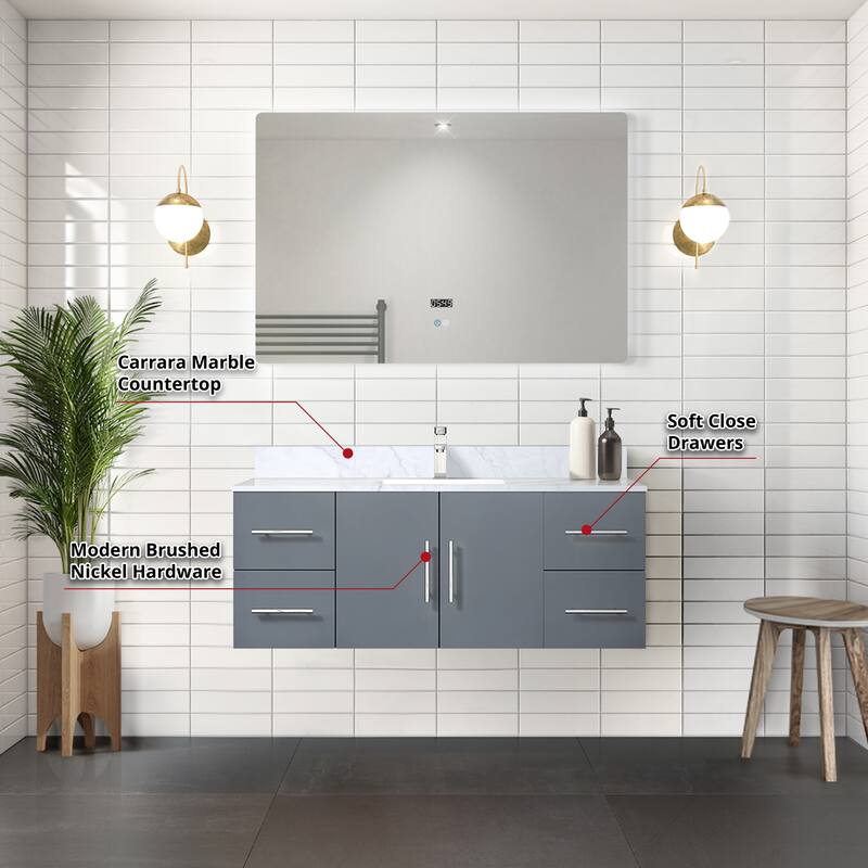 Geneva 48 in. W x 22 in. D Navy Blue Bath Vanity