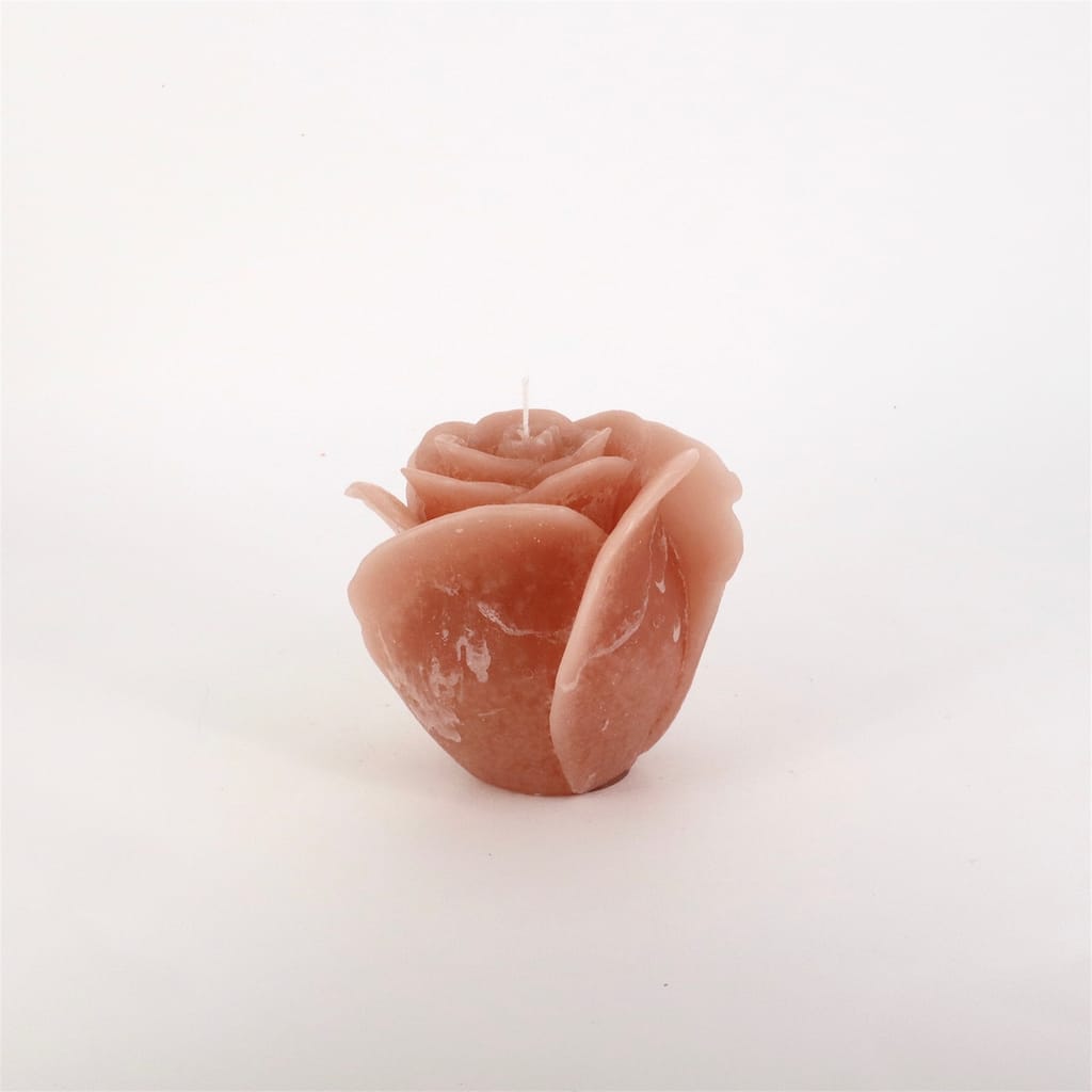 Large 1-Wick Rose Candle 5.5"Dia x 4.75" Brique - Brique