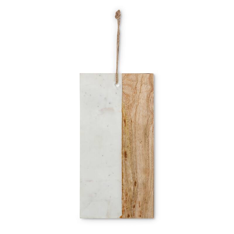 14 inch Mango Wood and White Marble Cutting Board
