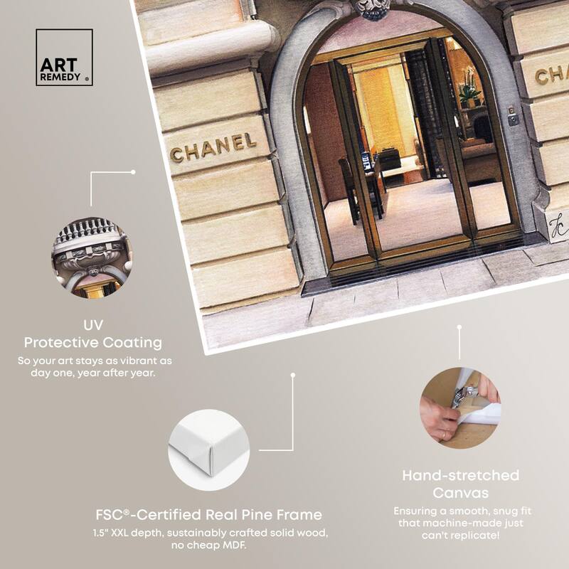Expensive Store in Paris Canvas by Art Remedy, Gallery Wrapped