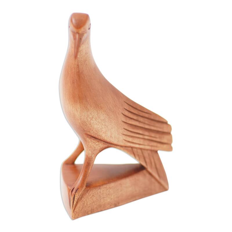 Novica Handmade Baby Dove Wood Statuette - Beige