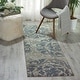 preview thumbnail 3 of 12, Nourison Maxell Modern Distressed Floral Mosaic Area Rug 2'2" x 7'6" Runner - Ivory/Blue - Runner/Rectangle