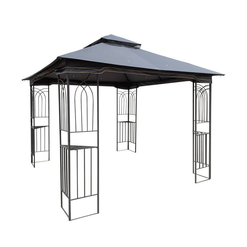 10x10 Outdoor Patio Gazebo Canopy Tent With Ventilated Double Roof And Mosquito net(Detachable Mesh Screen On All Sides)