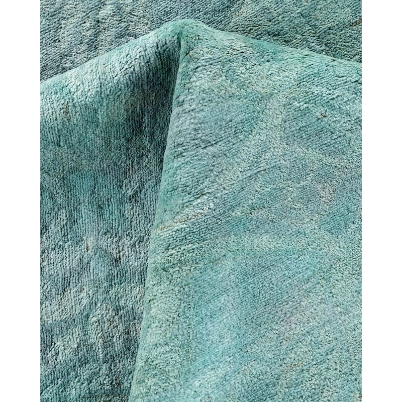 Vibrance, One-of-a-Kind Hand-Knotted Area Rug - Blue, 8' 2" x 9' 10" - 8' 2" x 9' 10"