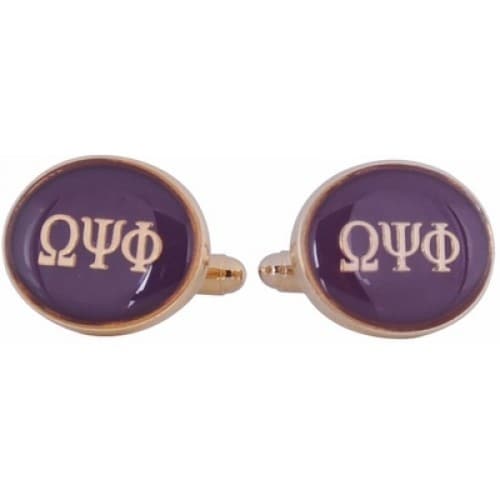 Omega Psi Phi Purple Gold Fraternity Greek Howard University Cufflinks