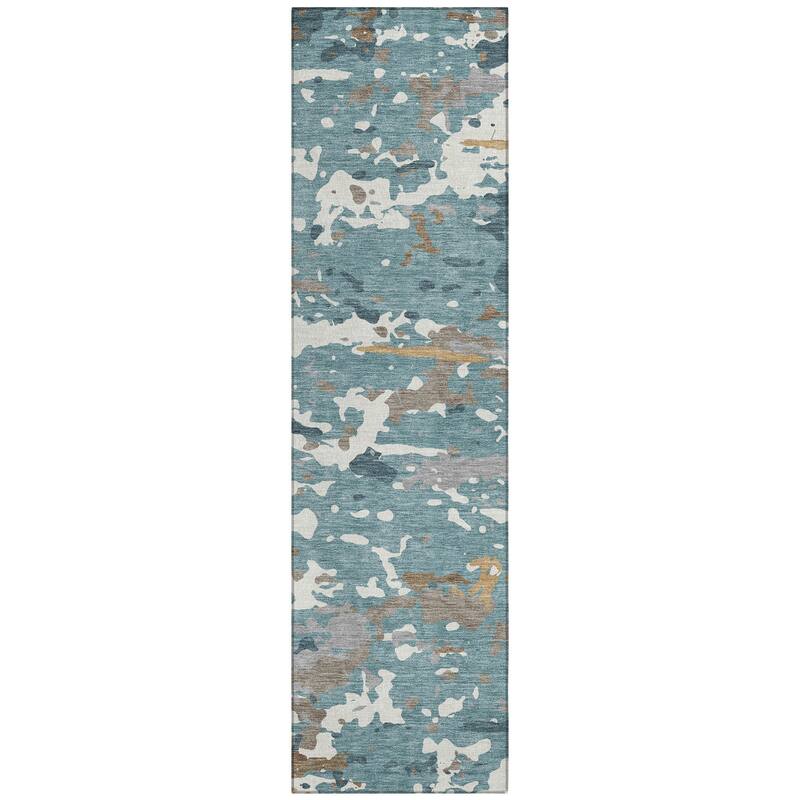 Machine Washable Indoor/ Outdoor Modern Calhan Chantille Rug