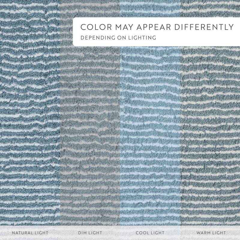 Becky Cameron 100% Cotton Pinstripe Patterned Bath Mat