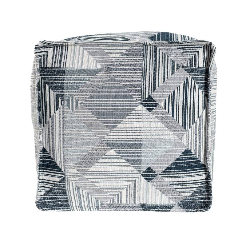 Prisma Navy Square Pouf