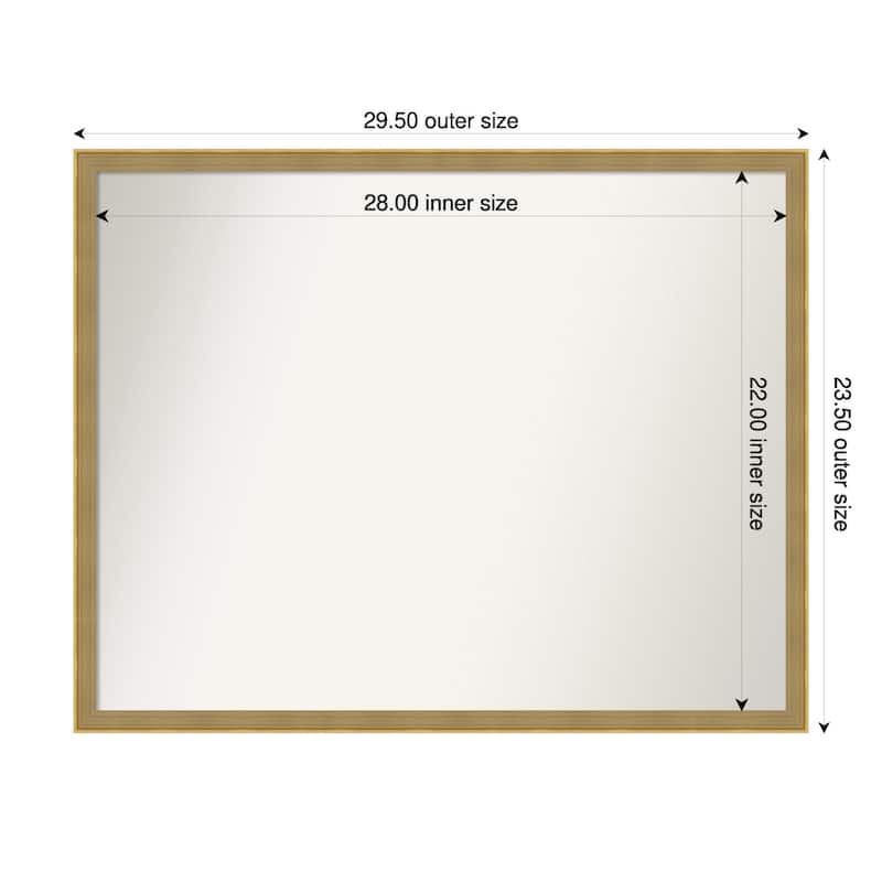 Incline Non-Beveled Wood Framed Wall Mirror - 30 x 24 in - Incline Dark Gold
