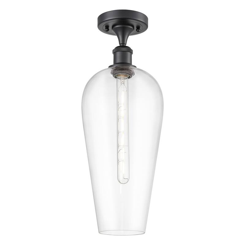 Innovations Lighting 516-1C-20-8 Chelsea Semi-Flush Chelsea 8" Wide - Matte Black / Clear