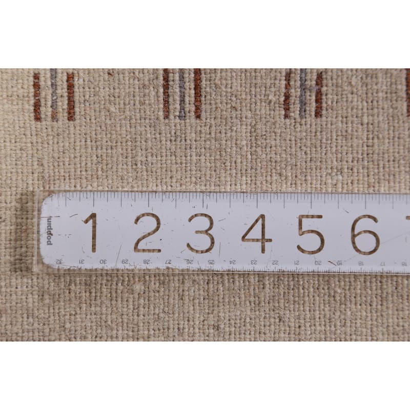Hand Knotted Oriental 100% Wool Carpet Tribal Tribal Beige & Ivories Gabbeh Area Rug - 3' 0'' X 2' 0''