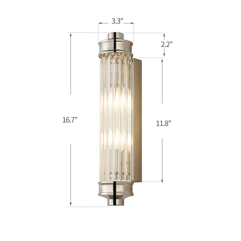 Nordic Postmodern Wall Sconce, European Wall Light in Simple Vintage Glass Crystal