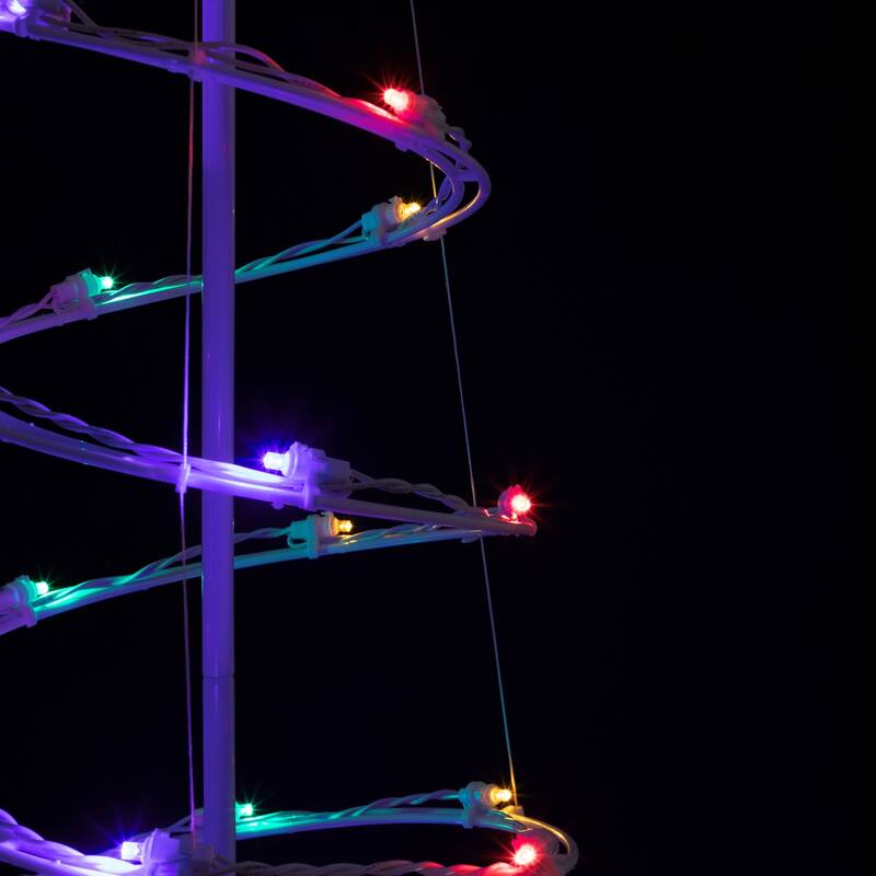4ft LED Spiral Cone Tree Outdoor Christmas Decoration, Multi Lights - White