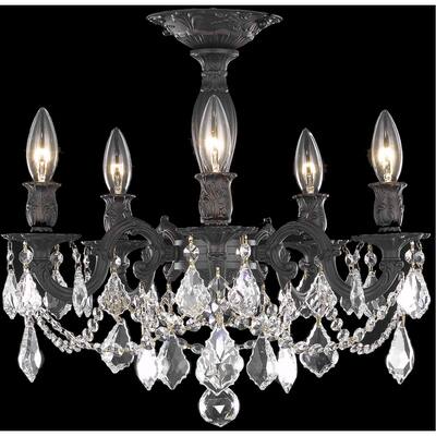 Rosalia 5 light Dark Bronze Flush Mount Clear SpectraÆ SwarovskiÆ Cry - One Size