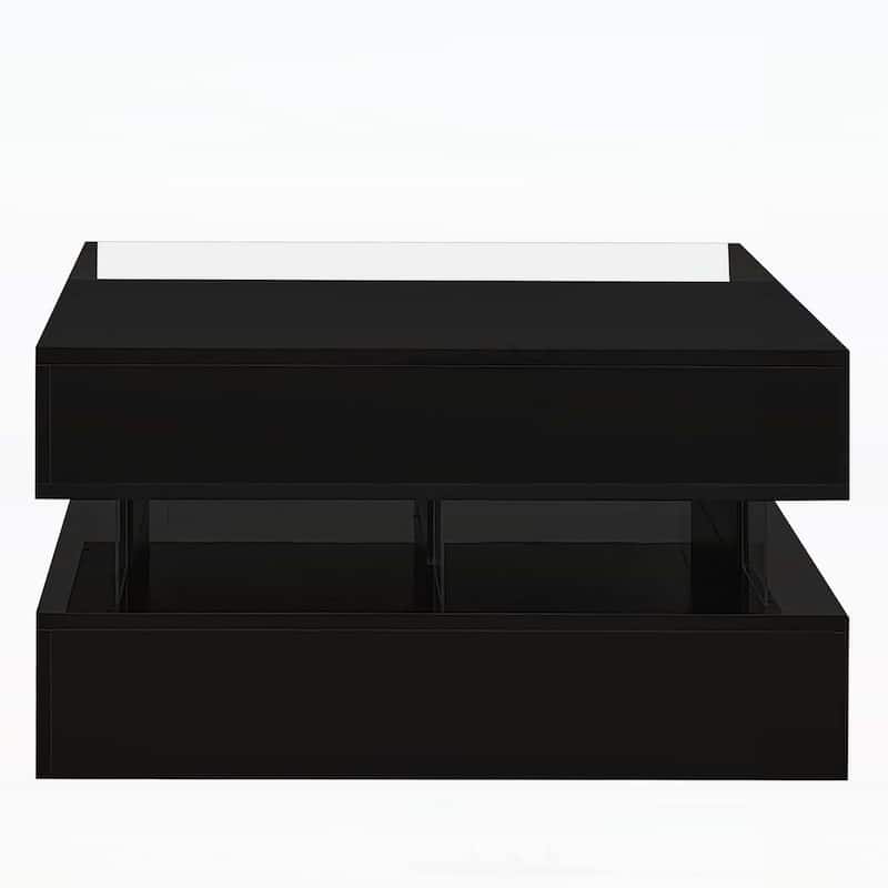 Lift-Top Coffee Table with 2 Drawers,Modern Square Design