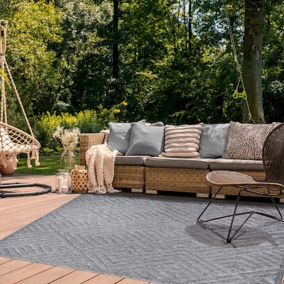 Superior Contemporary Geometric Abstract Indoor Outdoor Area Rug