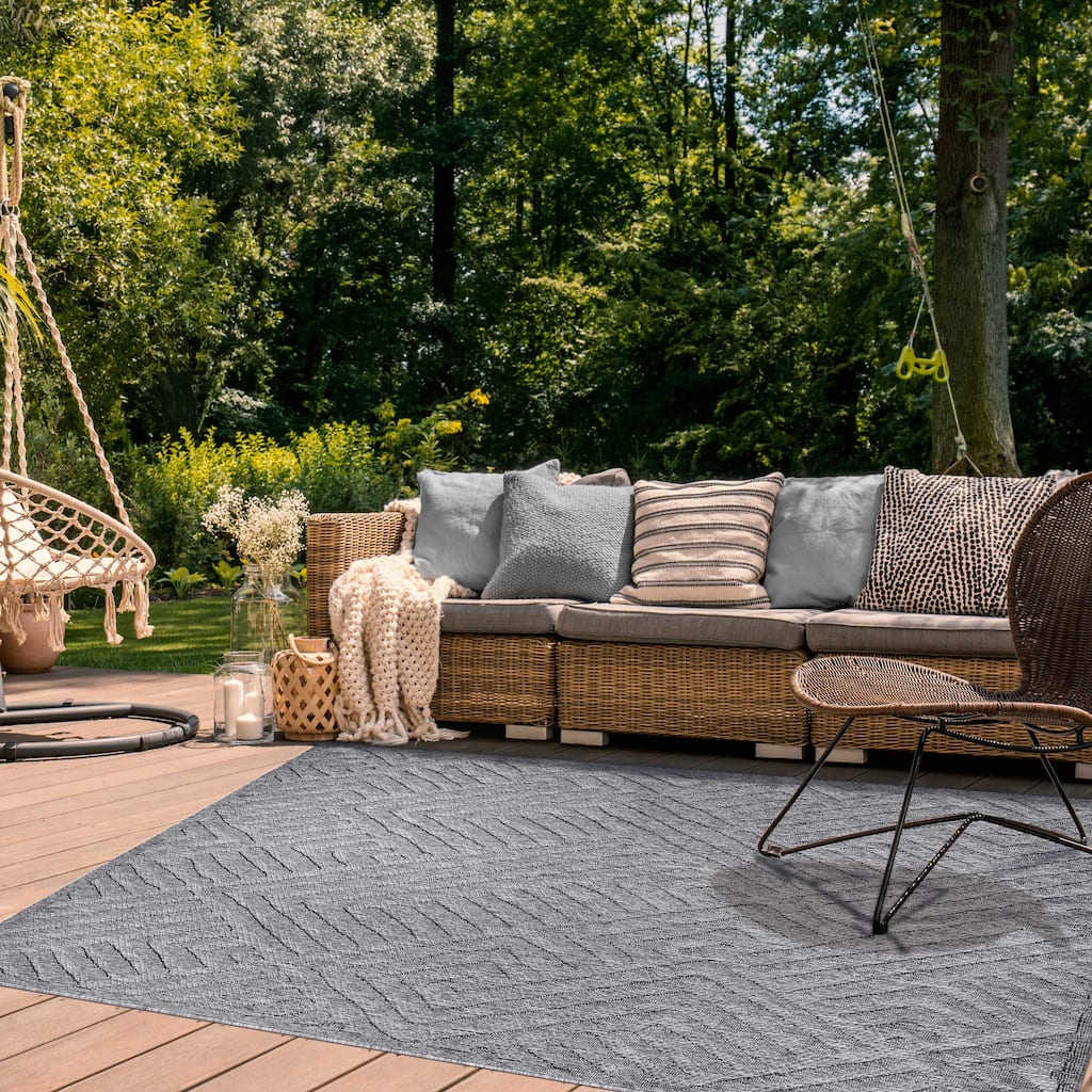 Superior Contemporary Geometric Abstract Indoor Outdoor Area Rug