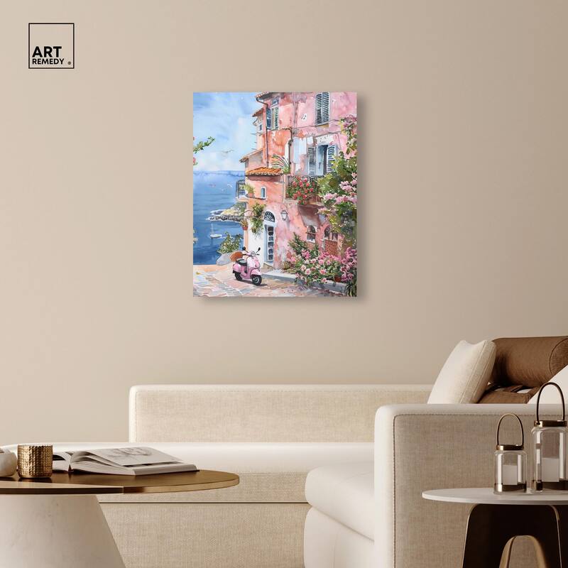 Lush Coastal Villa II Canvas by Art Remedy, Gallery Wrapped