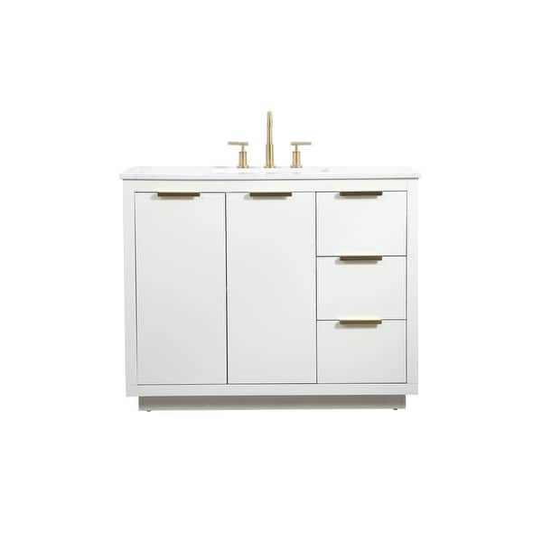 slide 2 of 4, Elegant Lighting VF19442 Blake 42" Free Standing Single Basin Vanity White - Painted
