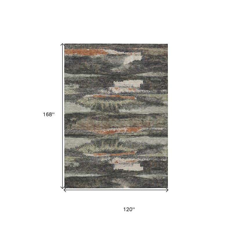 HomeRoots Abstract Transitional Rectangle Outdoor Rug