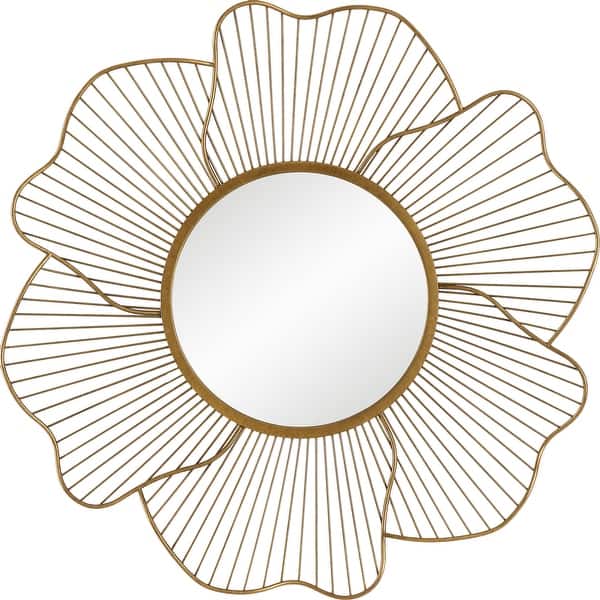 slide 2 of 6, Uttermost 09912 Blossom 42-3/4" Diameter Sunburst Steel Framed Antiqued Gold Leaf