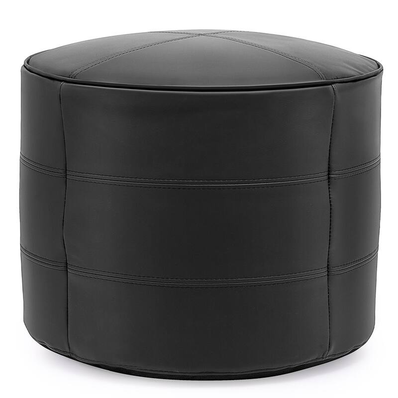 CO-Z 18'' Modern Boho Genuine Leather Pouf Ottoman