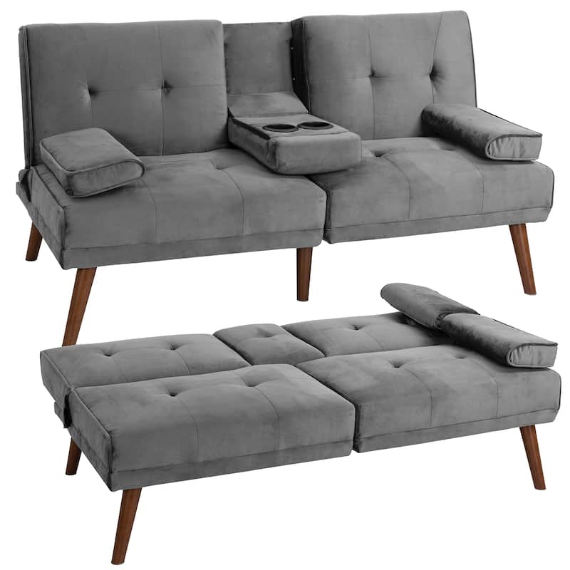 Futzca 60" Small Loveseat, 3 in 1 Cute Convertible Sofa Bed