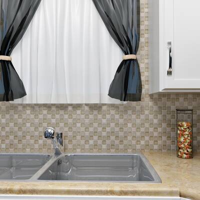 Merola Tile 11.625x11.625-inch Reflections Square Sandstone Glass and Stone Mosaic Wall Tile (10 tiles/9.59 sqft.)